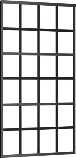 vidaXL - Schuifdeur - 102x205 - cm - ESG-glas - en - aluminium - zwart