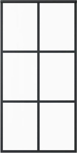 vidaXL - Schuifdeur - 102x205 - cm - ESG-glas - en - aluminium - zwart
