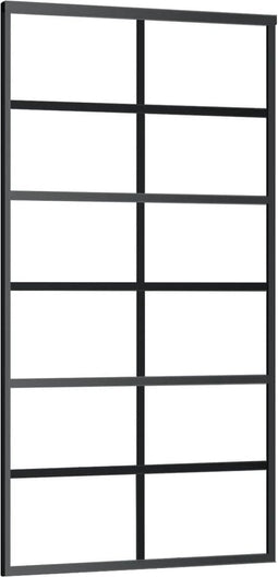 vidaXL - Schuifdeur - 102x205 - cm - ESG-glas - en - aluminium - zwart