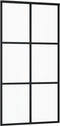 vidaXL - Schuifdeur - 102x205 - cm - ESG-glas - en - aluminium - zwart