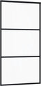 vidaXL - Schuifdeur - 102x205 - cm - ESG-glas - en - aluminium - zwart