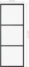 vidaXL - Schuifdeur - 102x205 - cm - ESG-glas - en - aluminium - zwart
