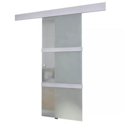 vidaXL - Schuifdeur - 178 - cm - glas - en - aluminium - zilverkleurig