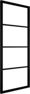 vidaXL - Schuifdeur - 76x205 - cm - aluminium - en - ESG-glas - zwart