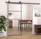 vidaXL - Schuifdeur - 76x205 - cm - aluminium - en - ESG-glas - zwart