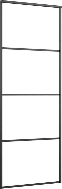 vidaXL - Schuifdeur - 76x205 - cm - ESG-glas - en - aluminium - wit