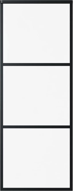 vidaXL - Schuifdeur - 76x205 - cm - ESG-glas - en - aluminium - zwart