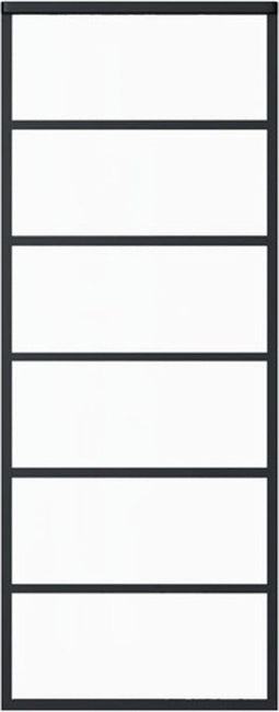 vidaXL - Schuifdeur - 76x205 - cm - ESG-glas - en - aluminium - zwart