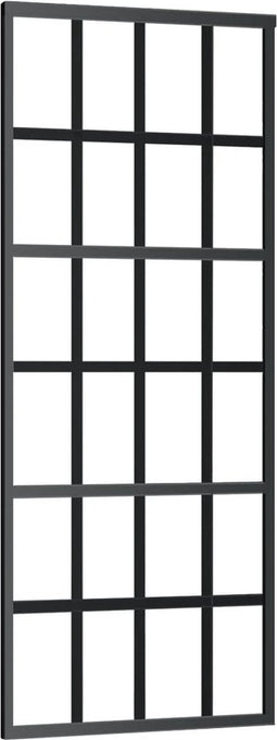 vidaXL - Schuifdeur - 76x205 - cm - ESG-glas - en - aluminium - zwart