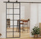 vidaXL - Schuifdeur - 76x205 - cm - ESG-glas - en - aluminium - zwart