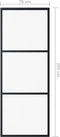 vidaXL - Schuifdeur - 76x205 - cm - ESG-glas - en - aluminium - zwart