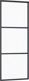 vidaXL - Schuifdeur - 76x205 - cm - ESG-glas - en - aluminium - zwart