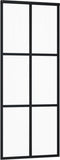 vidaXL - Schuifdeur - 76x205 - cm - ESG-glas - en - aluminium - zwart