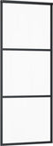 vidaXL - Schuifdeur - 76x205 - cm - ESG-glas - en - aluminium - zwart