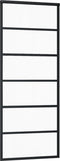 vidaXL - Schuifdeur - 76x205 - cm - ESG-glas - en - aluminium - zwart