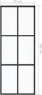 vidaXL - Schuifdeur - 76x205 - cm - ESG-glas - en - aluminium - zwart