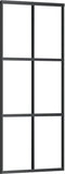 vidaXL - Schuifdeur - 76x205 - cm - ESG-glas - en - aluminium - zwart