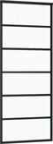 vidaXL - Schuifdeur - 76x205 - cm - ESG-glas - en - aluminium - zwart