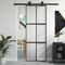vidaXL - Schuifdeur - 76x205 - cm - gehard - glas - en - aluminium - zwart