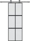 vidaXL - Schuifdeur - 76x205 - cm - gehard - glas - en - aluminium - zwart