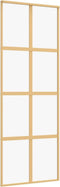 vidaXL - Schuifdeur - 76x205 - cm - helder - ESG-glas - en - aluminium - goudkleurig