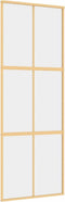 vidaXL - Schuifdeur - 76x205 - cm - helder - ESG-glas - en - aluminium - goudkleurig