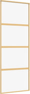 vidaXL - Schuifdeur - 76x205 - cm - helder - ESG-glas - en - aluminium - goudkleurig