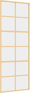 vidaXL - Schuifdeur - 76x205 - cm - helder - ESG-glas - en - aluminium - goudkleurig