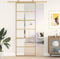 vidaXL - Schuifdeur - 76x205 - cm - helder - ESG-glas - en - aluminium - goudkleurig