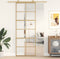 vidaXL - Schuifdeur - 76x205 - cm - helder - ESG-glas - en - aluminium - goudkleurig