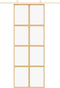 vidaXL - Schuifdeur - 76x205 - cm - helder - ESG-glas - en - aluminium - goudkleurig