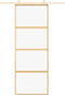 vidaXL - Schuifdeur - 76x205 - cm - helder - ESG-glas - en - aluminium - goudkleurig