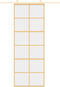 vidaXL - Schuifdeur - 76x205 - cm - helder - ESG-glas - en - aluminium - goudkleurig