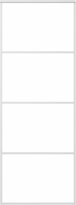 vidaXL - Schuifdeur - 76x205 - cm - mat - ESG-glas - en - aluminium - wit