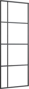 vidaXL - Schuifdeur - 76x205 - cm - mat - ESG-glas - en - aluminium - zwart