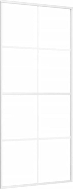 vidaXL - Schuifdeur - 90x205 - cm - ESG-glas - en - aluminium - wit