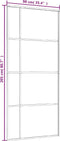 vidaXL - Schuifdeur - 90x205 - cm - ESG-glas - en - aluminium - wit