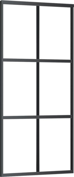 vidaXL - Schuifdeur - 90x205 - cm - ESG-glas - en - aluminium - zwart