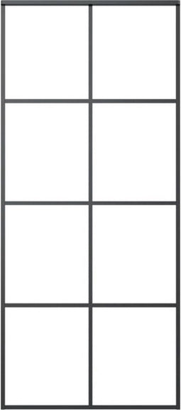 vidaXL - Schuifdeur - 90x205 - cm - ESG-glas - en - aluminium - zwart