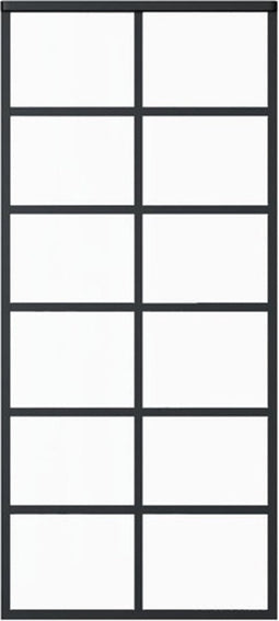 vidaXL - Schuifdeur - 90x205 - cm - ESG-glas - en - aluminium - zwart
