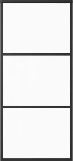 vidaXL - Schuifdeur - 90x205 - cm - ESG-glas - en - aluminium - zwart