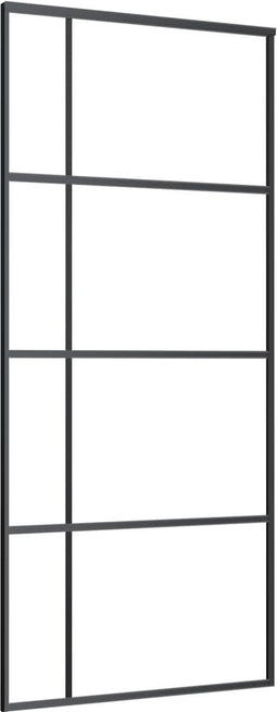 vidaXL - Schuifdeur - 90x205 - cm - ESG-glas - en - aluminium - zwart