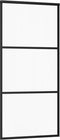 vidaXL - Schuifdeur - 90x205 - cm - ESG-glas - en - aluminium - zwart