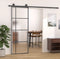 vidaXL - Schuifdeur - 90x205 - cm - ESG-glas - en - aluminium - zwart