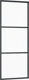 vidaXL - Schuifdeur - 90x205 - cm - ESG-glas - en - aluminium - zwart