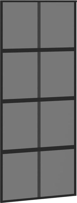 vidaXL - Schuifdeur - 90x205 - cm - gehard - glas - en - aluminium - zwart