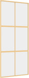 vidaXL - Schuifdeur - 90x205 - cm - helder - ESG-glas - en - aluminium - goudkleurig