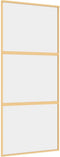 vidaXL - Schuifdeur - 90x205 - cm - helder - ESG-glas - en - aluminium - goudkleurig