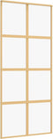 vidaXL - Schuifdeur - 90x205 - cm - helder - ESG-glas - en - aluminium - goudkleurig