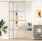 vidaXL - Schuifdeur - 90x205 - cm - helder - ESG-glas - en - aluminium - goudkleurig